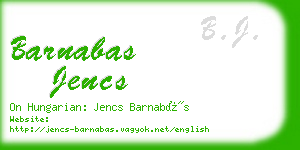 barnabas jencs business card